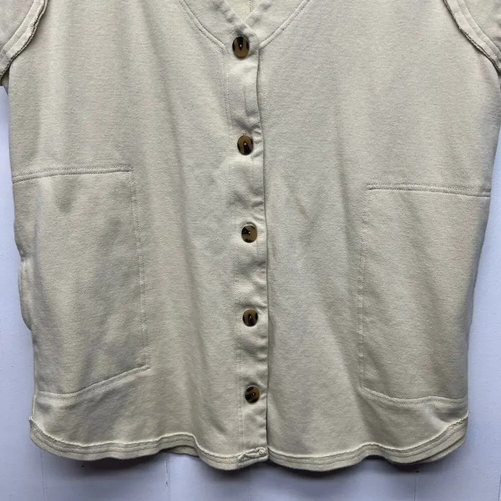 Free People Beach Womens Cardigan Small Cotton Oversized Boho Minimalist Relaxed